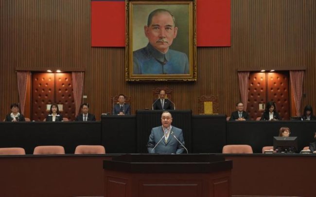 Presidente Giammatteei pronuncia discurso en el Yuan